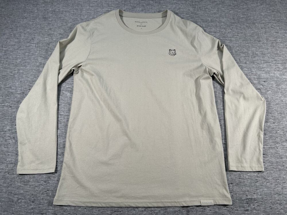 Maison Kitsune Eva Air Shirt Mens Extra Large Grey Long Sleeve Pullover Crew